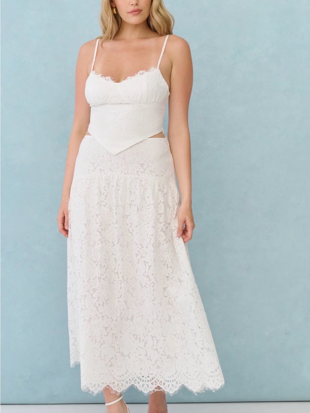 Delicate White Lace Maxi Skirt - Feminine Summer Style